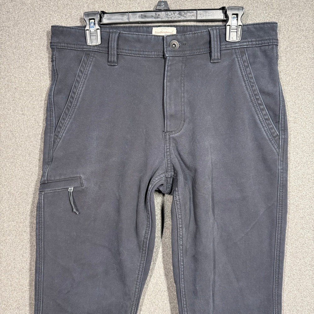 Weatherproof Vintage Men's 32x34 Black Cargo Pants Fleece Utility Stretch Cotton